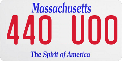 MA license plate 440UO0
