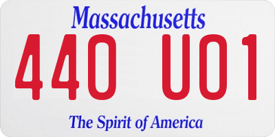 MA license plate 440UO1