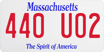 MA license plate 440UO2