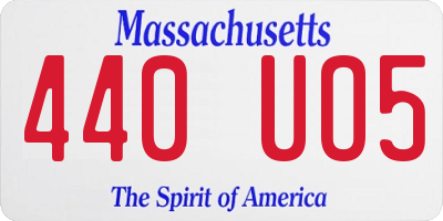 MA license plate 440UO5