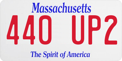 MA license plate 440UP2