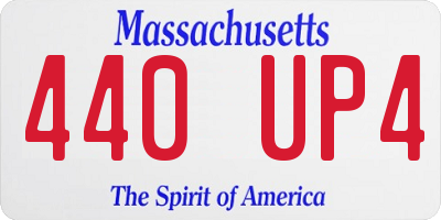 MA license plate 440UP4
