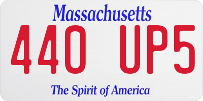 MA license plate 440UP5