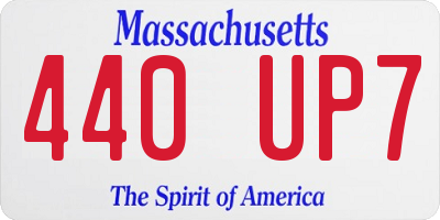 MA license plate 440UP7