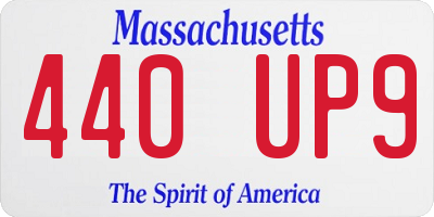 MA license plate 440UP9