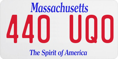 MA license plate 440UQ0