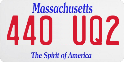 MA license plate 440UQ2