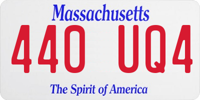 MA license plate 440UQ4