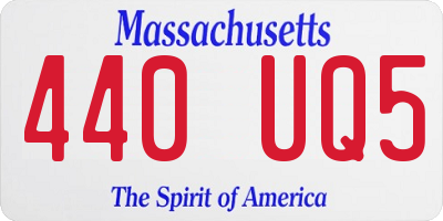 MA license plate 440UQ5