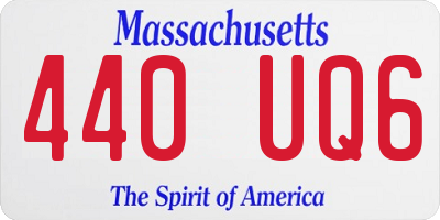 MA license plate 440UQ6