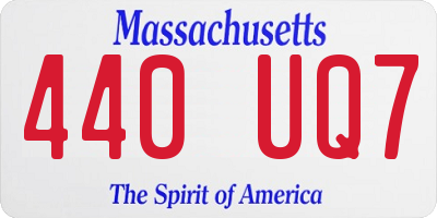 MA license plate 440UQ7