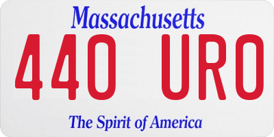 MA license plate 440UR0