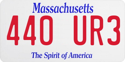 MA license plate 440UR3