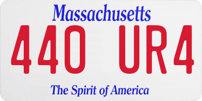 MA license plate 440UR4