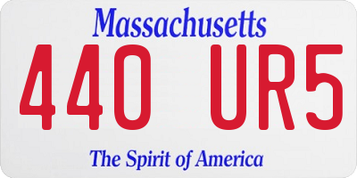 MA license plate 440UR5