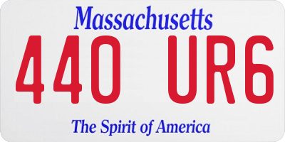 MA license plate 440UR6