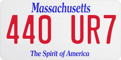 MA license plate 440UR7