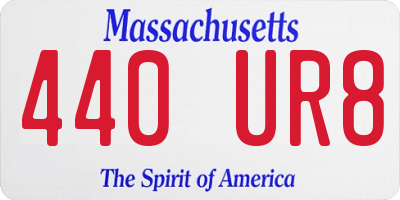 MA license plate 440UR8
