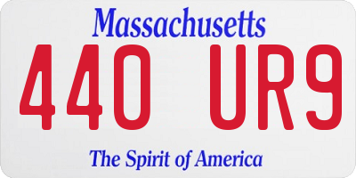MA license plate 440UR9
