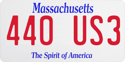 MA license plate 440US3