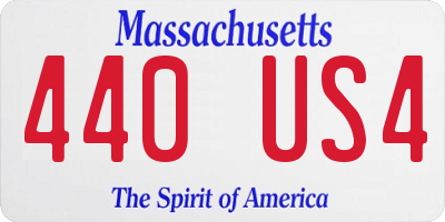 MA license plate 440US4