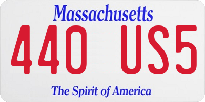 MA license plate 440US5