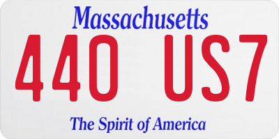 MA license plate 440US7