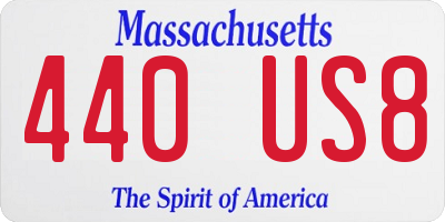 MA license plate 440US8