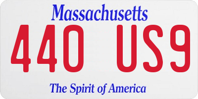 MA license plate 440US9