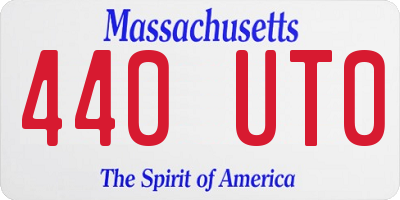 MA license plate 440UT0