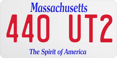 MA license plate 440UT2