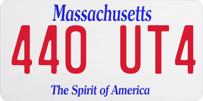 MA license plate 440UT4