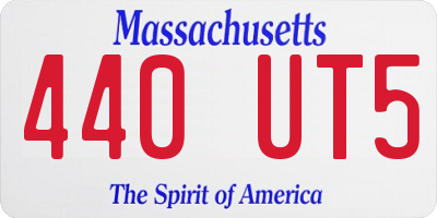 MA license plate 440UT5