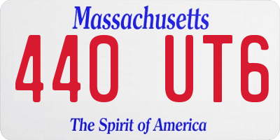 MA license plate 440UT6