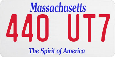 MA license plate 440UT7