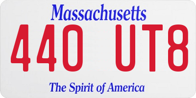 MA license plate 440UT8