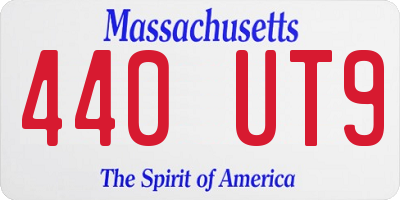 MA license plate 440UT9