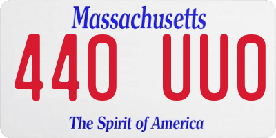 MA license plate 440UU0