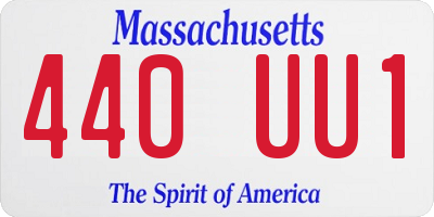 MA license plate 440UU1