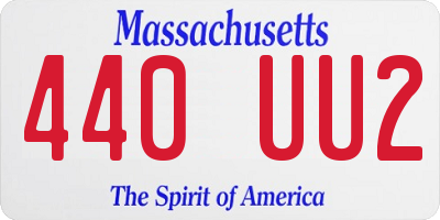 MA license plate 440UU2