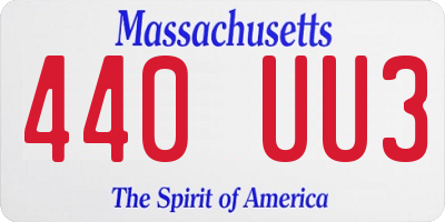 MA license plate 440UU3