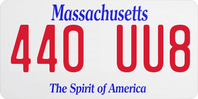 MA license plate 440UU8