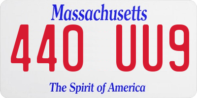 MA license plate 440UU9
