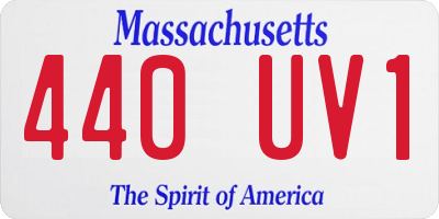 MA license plate 440UV1