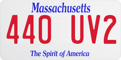 MA license plate 440UV2