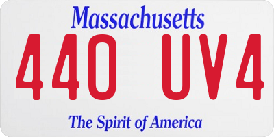 MA license plate 440UV4