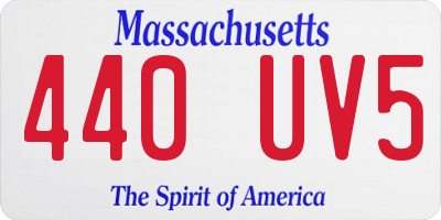 MA license plate 440UV5