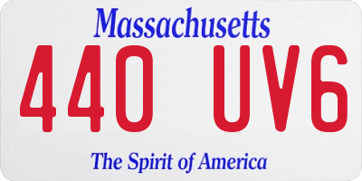 MA license plate 440UV6