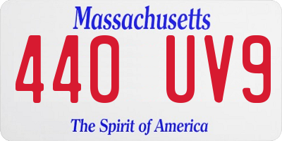 MA license plate 440UV9