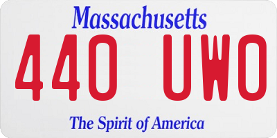 MA license plate 440UW0